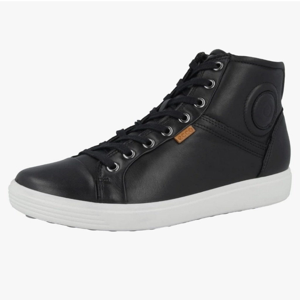 Ecco Women's Black Leather High-Top Sneaker